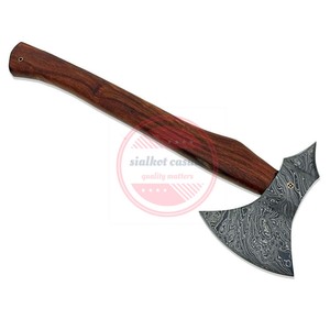 Haches en acier damas de haute qualité Hache à manche en bois polyvalente pour le camping - Product Image 5