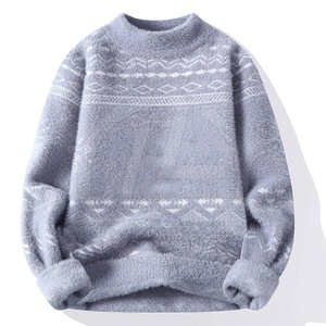Pulls en coton surdimensionnés pour hommes, logo personnalisé, tricot torsadé, taille plus, pull en tricot, pull pour hommes - Product Image 5