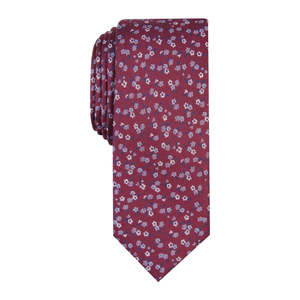 Bar III Men's Regular Size Penrose Skinny Floral <b>Tie</b> Blue Jacquard Style Printed Embroidered Made <b>Polyester</b> Cotton Silk Wool - Product Image 1