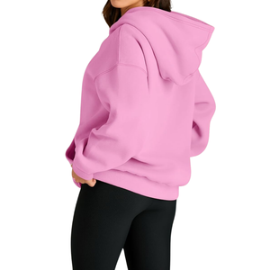 Femmes 100% coton polaire pull à capuche respirant confortable HeavyGSM Top vente vêtements d'hiver motif imprimé brodé - Product Image 4