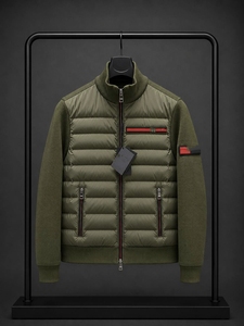 Blouson matelassé hybride de luxe pour homme – Manteau bomber d'hiver thermique premium à col montant, fermeture éclair intégrale, décontracté, coupe-vent et chaud pour l'extérieur - Product Image 6
