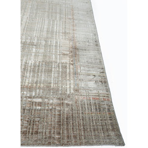 พรมไหมพรมและไหมไผ่ถักมือสีเบจและสีน้ำตาล รุ่น Kavi Unstring Srb(701) ลายแบบนามธรรม เหมาะสำหรับห้องนั่งเล่นหรือห้องนอนวัยรุ่น - Product Image 4