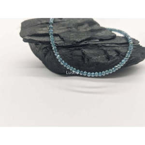 Collier de perles en diamant bleu AAA+ - Perles facettées de qualité supérieure - Bijoux en perles rondes - Collier en diamant bleu naturel rare - Product Image 1