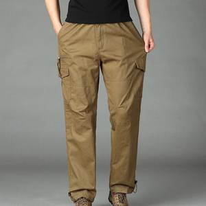 กางเกงคาร์โก้ผู้ชายกางเกงผ้าฝ้ายเอวผ่อนคลายกางเกงคาร์โก้สำหรับใส่ทำงานกางเกงคาร์โก้สีเทาไซส์ - Product Image 6