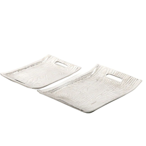 Plateau de service rond en bois avec poignée décoration de table de fête de mariage vaisselle plateaux de service alimentaire équipement de restauration - Product Image 3