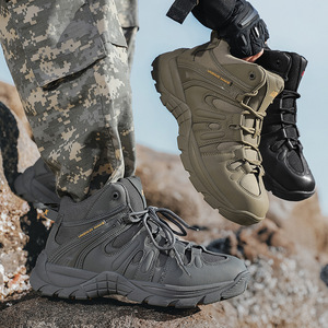 DF25 UZMK Unzhuo Make Gray Mid-<b>Top</b> Tactical Boots Men Waterproof Breathable Non-Slip Desert Hiking Outdoor Shoes Wholesale - Product Image 6