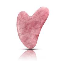 Meilleur outil de massage corporel et facial en cristal de quartz rose sculpté Gua Sha pour lifting et relaxation, mascotte personnalisée de haute qualité