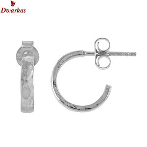 Manufacturer <b>earrings</b> solid 925 sterling silver plain wave texture half <b>hoop</b> <b>earring</b> wholesale ready stock <b>earrings</b> low price - Product Image 1