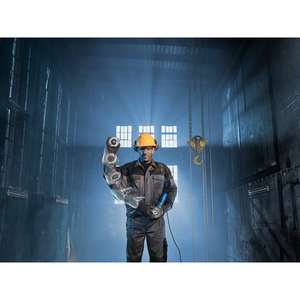 Amoladora Angular Profesional de 1300W con Mango Antivibración, Disco de 125mm de Diámetro, Gatillo Deslizante y Cubierta Protectora para Accesorios X-LOCK - Product Image 1