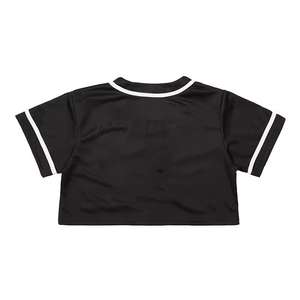 Dernier design OEM, haut de sport personnalisé pour femme, maillot de baseball, vêtements de sport, 100% polyester, séchage rapide, col rond - Product Image 6