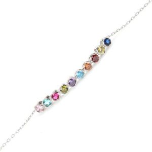 10-Row Waterway <b>Bracelet</b> 925 Sterling <b>Silver</b> with Colored Crystals Elegant Crystal <b>Bracelets</b> & <b>Bangles</b> - Product Image 1