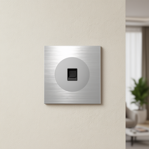 Panneau de commande LED en aluminium gris 86 mm avec prise informatique et finition brossée - Product Image 3