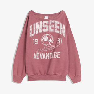 Sweat-shirt oversize pour femmes, mélange de coton doux, streetwear décontracté, pulls, impression de logo personnalisée, OEM/ODM, vente en gros, sweat-shirt en vrac - Product Image 5