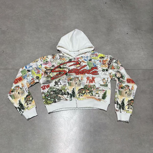 Custom Men's <b>Zip</b>-Up Hoodie 100% Cotton Fleece 360g Breathable Winter Streetwear Digital Printed OEM - Product Image 5