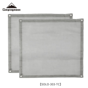 Grille de barbecue de <span class=keywords><strong>camping</strong></span> en plein air, filet de feu en acier inoxydable, support de foyer, grille de feu de camp portable, poêle à bois pour la randonnée - Product Image 6