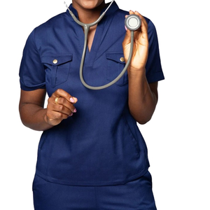 Uniformes de Hospital para Mujer al por Mayor, Conjuntos de Uniformes Médicos de Manga Corta, Blusas Elásticas de Poliéster/Rayón, Marca Personalizada - Product Image 5