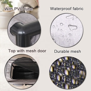 Divisible chaton chien parc <span class=keywords><strong>pour</strong></span> animaux <span class=keywords><strong>de</strong></span> compagnie Double chambre tuyau en acier cadre <span class=keywords><strong>Cage</strong></span> <span class=keywords><strong>pour</strong></span> chats chiot petit Animal Portable pliable chenil tente - Product Image 3