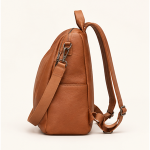Mochila de Cuero Vacuno de Grano Completo Estilo Vintage para Hombre, Color Cognac, con Cierre, Logotipo Personalizado, OEM, ODM, Venta al Por Mayor - Product Image 2