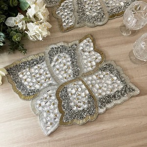 Factory Custom Luxury Solid Animal Handmade Embroidery Glass Beads Cross-Stitching Needlework Eco-Friendly Home <b>Placemat</b> Coaster - Product Image 5