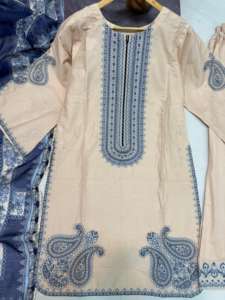 Nueva llegada Farshi Shalwar con material de algodón bordado Kameez Salwar & Emb Lawn Dupatta Anarkali - Product Image 5