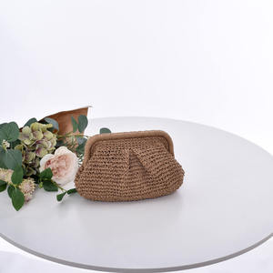 Bolso de mano para mujer de poliéster, hecho a mano con ganchillo, de cuerda de papel de paja, con cierre de gancho y cadena para hombro y bandolera, diseño Hot Cloud - Product Image 3
