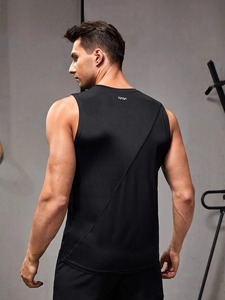 Meilleur prix Vente en gros Débardeur de gymnastique respirant à séchage rapide Hommes Polyester Activewear Fitness Homme Débardeurs Type de motif d'entraînement Blanc - Product Image 6