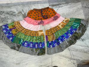 Partywear Silk Layer Patchwork <b>Women</b> <b>Trouser</b> Pant, Recycled Sari Silk Wide-Leg Pants, <b>Summer</b> Funky Ethnic Boho Hippy Patchwork - Product Image 5