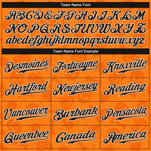 Custom Skull Fashion Wholesale Halloween Baseball T Shirts <b>Orange</b> Color High Quality Baseball Jersey Uniform - Product Image 4