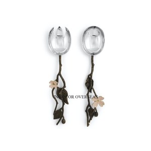Mango de diseñador de flores chapadas en oro para plata brillante pulido folk y cuchara cubiertos juego de cubiertos accesorios de cocina suministro - Product Image 6