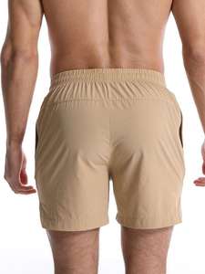 High Quality <b>Men's</b> Sporty Fitness <b>Shorts</b> Quick Dry Solid <b>Mesh</b> Breathable Canvas From India Casual with Drawstring Waist - Product Image 3