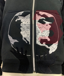 Sudadera con capucha de lana pesada de algodón 100% para hombre, ropa de calle de alta calidad, jersey con estampado único, bordado 3D personalizable XS - Product Image 3