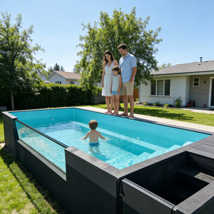 Piscina Rectangular Familiar Sobre el Suelo con Filtro de Agua para Jardín - Product Image 4