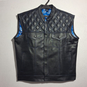 2025 estilo único hombres Casual Cool moda nuevo precio al por mayor Chaleco de cuero de motocicleta para hombres - Product Image 6