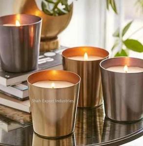 Bougie ronde en métal de créateur votive plaquée or pour la maison et l'éclairage de table de Noël décoratif pour les mariages - Product Image 6