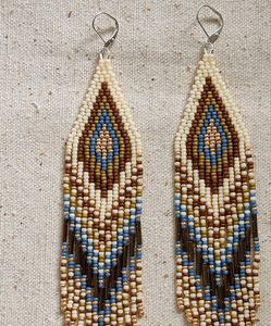 Nouveau design Premium 2024 vente en gros noir violet ivoire bohème perles de rocaille boucles d'oreilles boho perles de rocaille frange boucles d'oreilles mode - Product Image 5