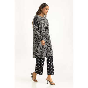 Ensemble coordonné bohème noir en satin imprimé pour femme, taille XS, tenue deux pièces pour le bureau, printemps/été, nouveauté, 3 pièces - Product Image 5