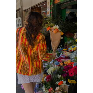 Veste en velours rayée couleur safran Climbing Tiger pour l'automne - Product Image 2