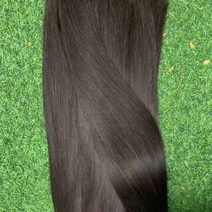 ผมต่อแบบ Remy สีดำธรรมชาติสีดำเป็นลอนผมบริสุทธิ์จำนวนมากย้อมสีอ่อนสีดำ - Product Image 4