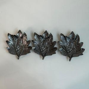 Ensemble générique de 3 bols à fruits secs, design classique avec finition nickel noir, bol à feuilles fait à la main pour l'occasion du mariage - Product Image 3