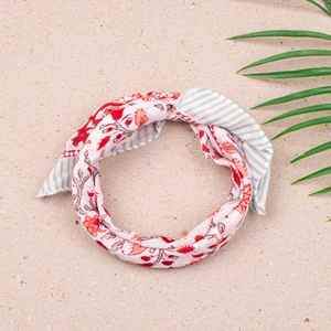Bandana en coton rouge imprimé à la main, léger, pour cheveux, été, cadeau de plage - Product Image 2