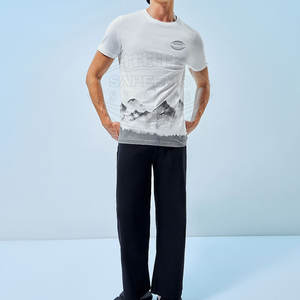 เสื้อยืดผู้ชายผ้าฝ้าย 100% ทรงหลวม เป็นมิตรกับสิ่งแวดล้อม แห้งเร็ว พิมพ์ลายกราฟิก ดีไซน์ปรับแต่งได้ สำหรับชุดลำลองทันสมัยสไตล์วัยรุ่น 220 - Product Image 5