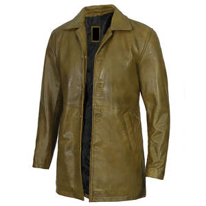 Abrigo largo de cuero para hombre de la mejor calidad, venta al por mayor, transpirable y a prueba de viento, más vendido con precio barato, Material de relleno de camello - Product Image 3