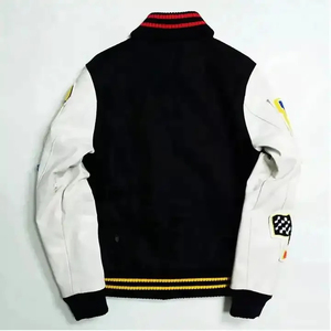 คอลเล็คชั่นเสื้อแจ็คเก็ตบอมเบอร์ขนสัตว์ปักลายโลโก้งานตามสั่งสำหรับฤดูหนาว - Product Image 2