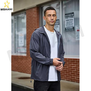 Veste coupe-vent pour homme, col montant, légère, veste de sport, coupe-vent 1/4, col montant pour le golf, avec poches - Product Image 4