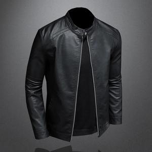 Nouvelle tendance mode automne-hiver 2026 : Veste en cuir PU couleur unie pour homme, décontractée, ample et confortable, grandes tailles - Product Image 4
