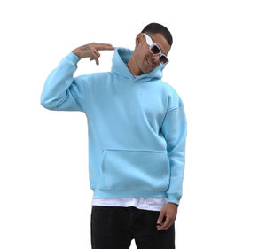 Customized Men's Pullover <b>Hoodies</b> Drop Shoulder 100% Cotton Oversized Winter Warm pullover Solid Pattern <b>Hoodies</b> For Men's - Product Image 5