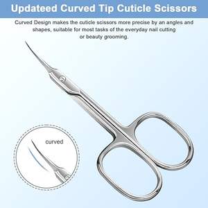 Stainless Steel Cuticle <b>Scissors</b> <b>for</b> <b>Nail</b> Trimming with Custom Logo and Sharp Precision Blades - Product Image 3