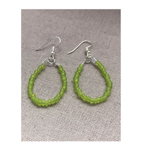 Pendiente de aro con cuentas de resina transparente Declaración Pendiente de acero inoxidable Pendiente grande Impermeable Venta caliente - Product Image 1