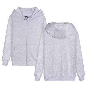 Sudadera con capucha y cremallera de gran tamaño para hombre, sudadera con cremallera en blanco, chaqueta con cremallera de talla grande - Product Image 3