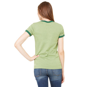 Bella Canvas Heather Green/Light Forest <strong>Ringer</strong> Tee Shirt 52% Airlume Combed and <strong>Ring</strong>-spun Cotton, 48% Poly Breathable t Shirt